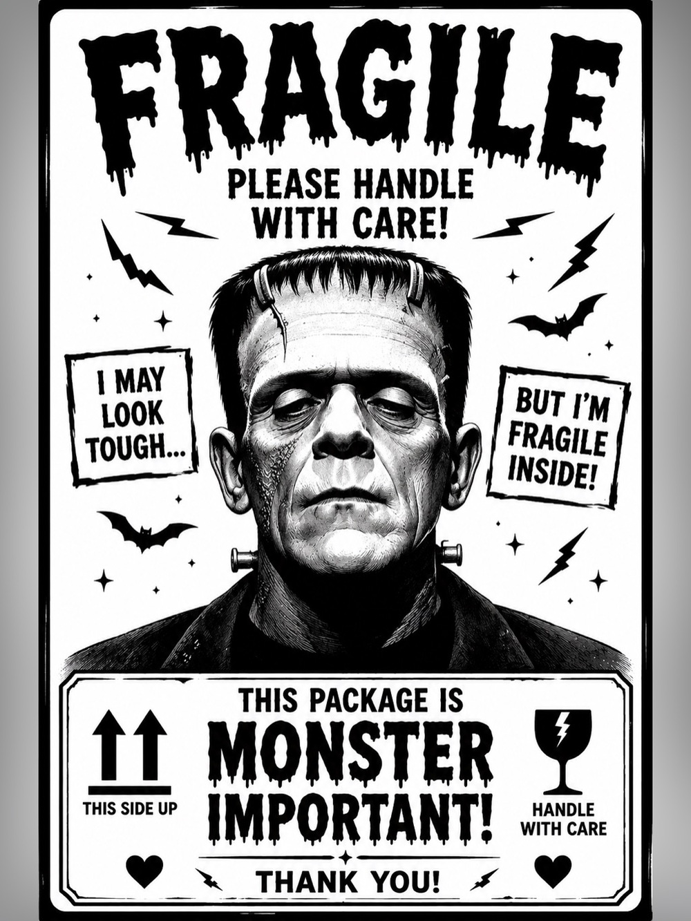 Frankenstein 'Fragile' 50 count 4x6